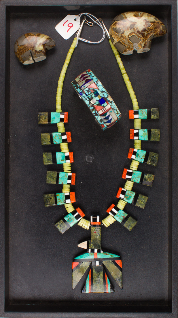 LOT OF HOPI STONE INLAID JEWELRY 2d2a50