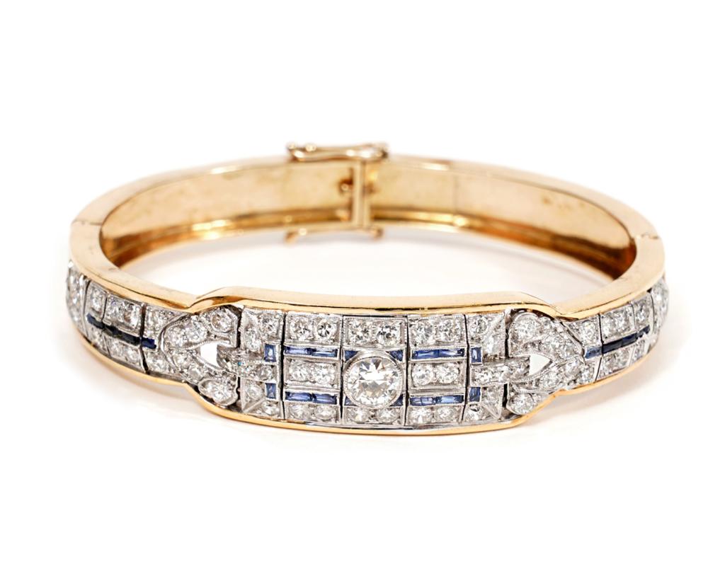 YELLOW GOLD DIAMOND SAPPHIRE 2d0776