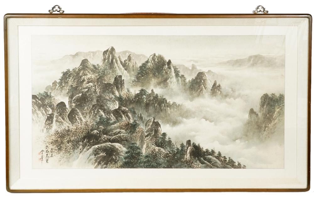 LARGE CHINESE CONTEMPORARY WATERCOLOR 2d083d