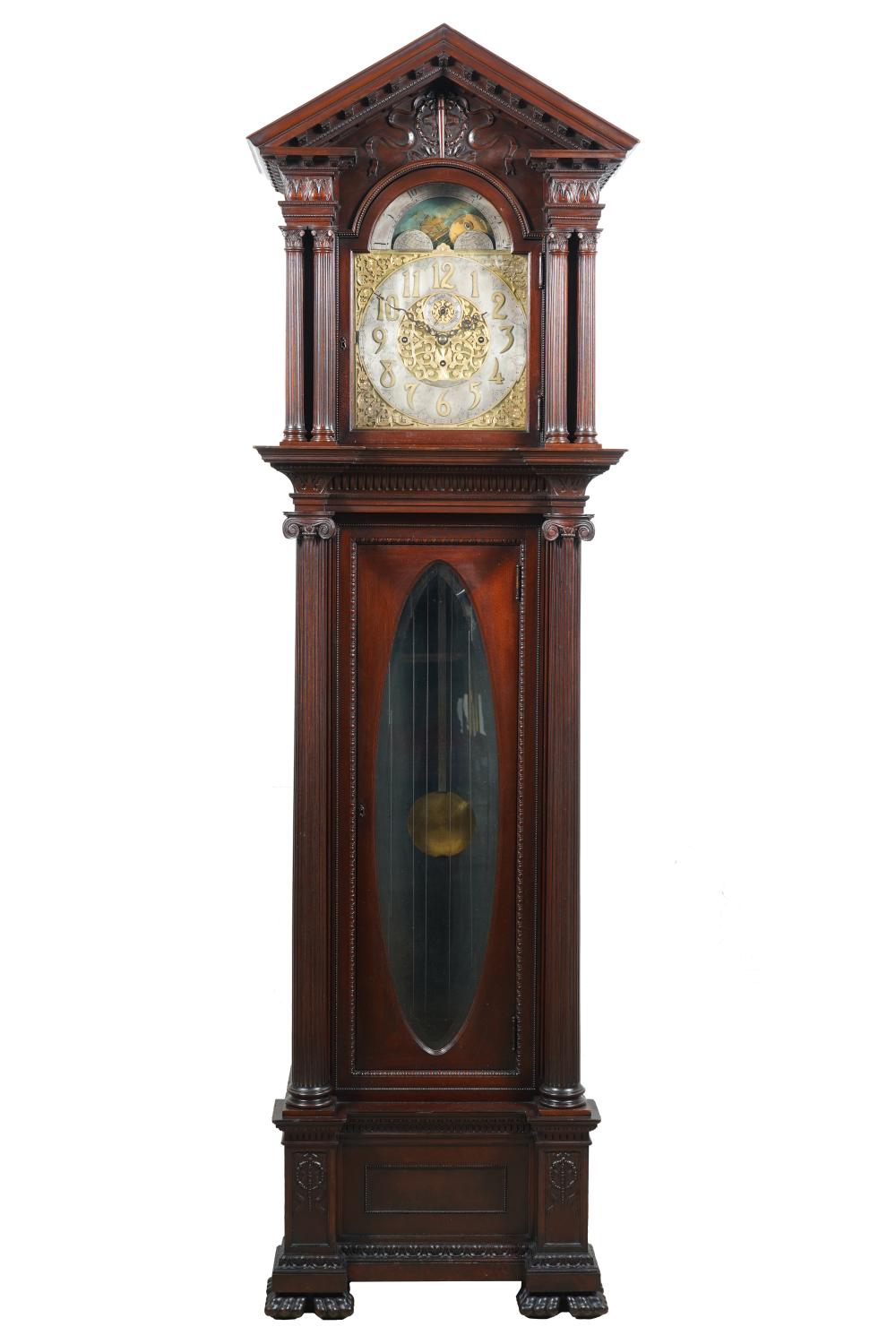 HERSCHEDE MAHOGANY TALL CASE GRANDFATHER 2d0881