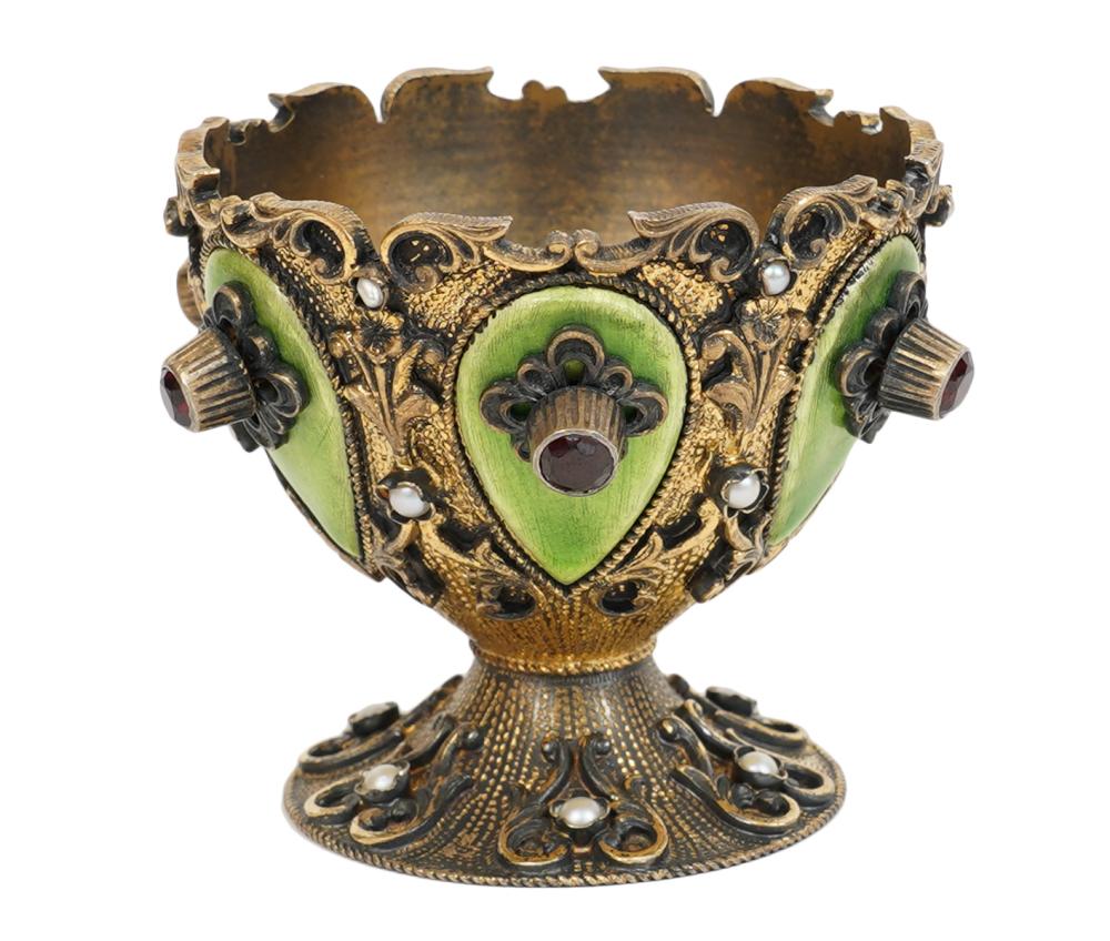 EUROPEAN GILT STERLING & JEWELED