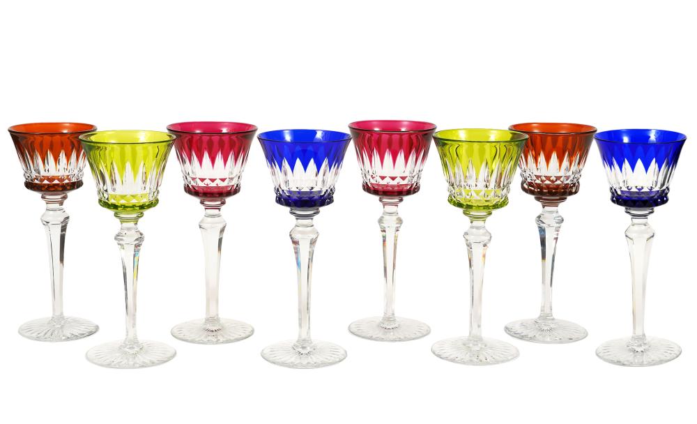 8 BACCARAT CUT TO CLEAR WINE GLASSES8