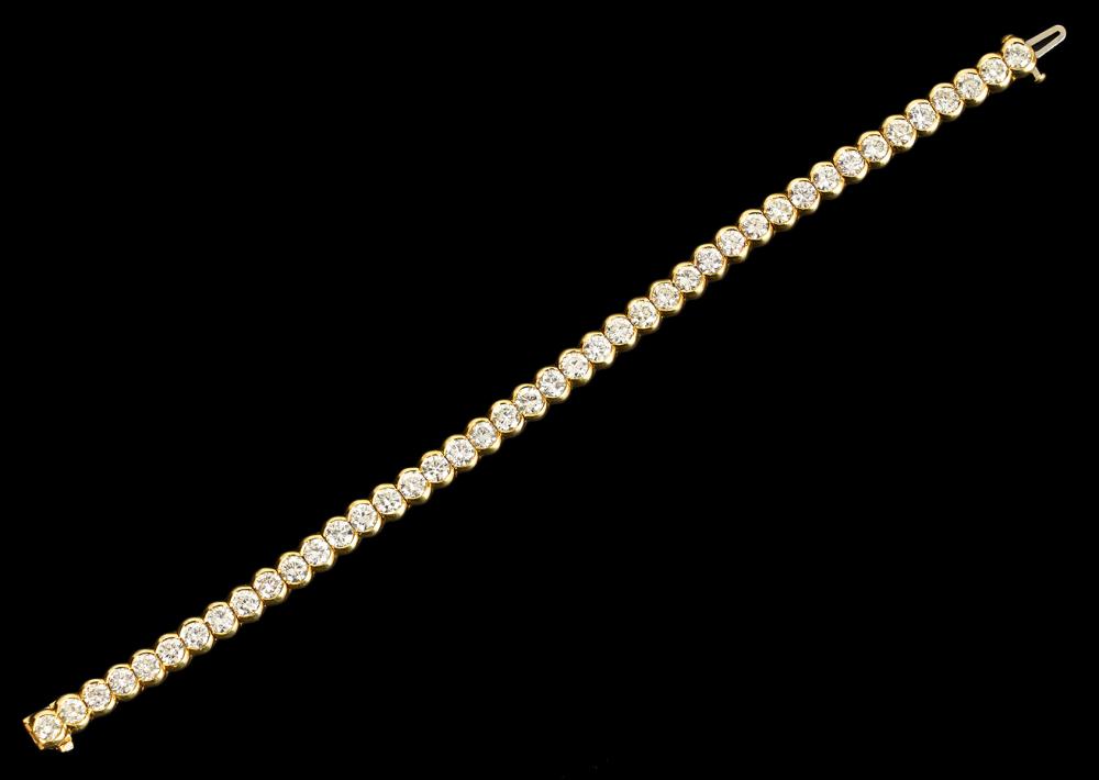 18K YG TENNIS BRACELET W 10 5CTS 2d08a4