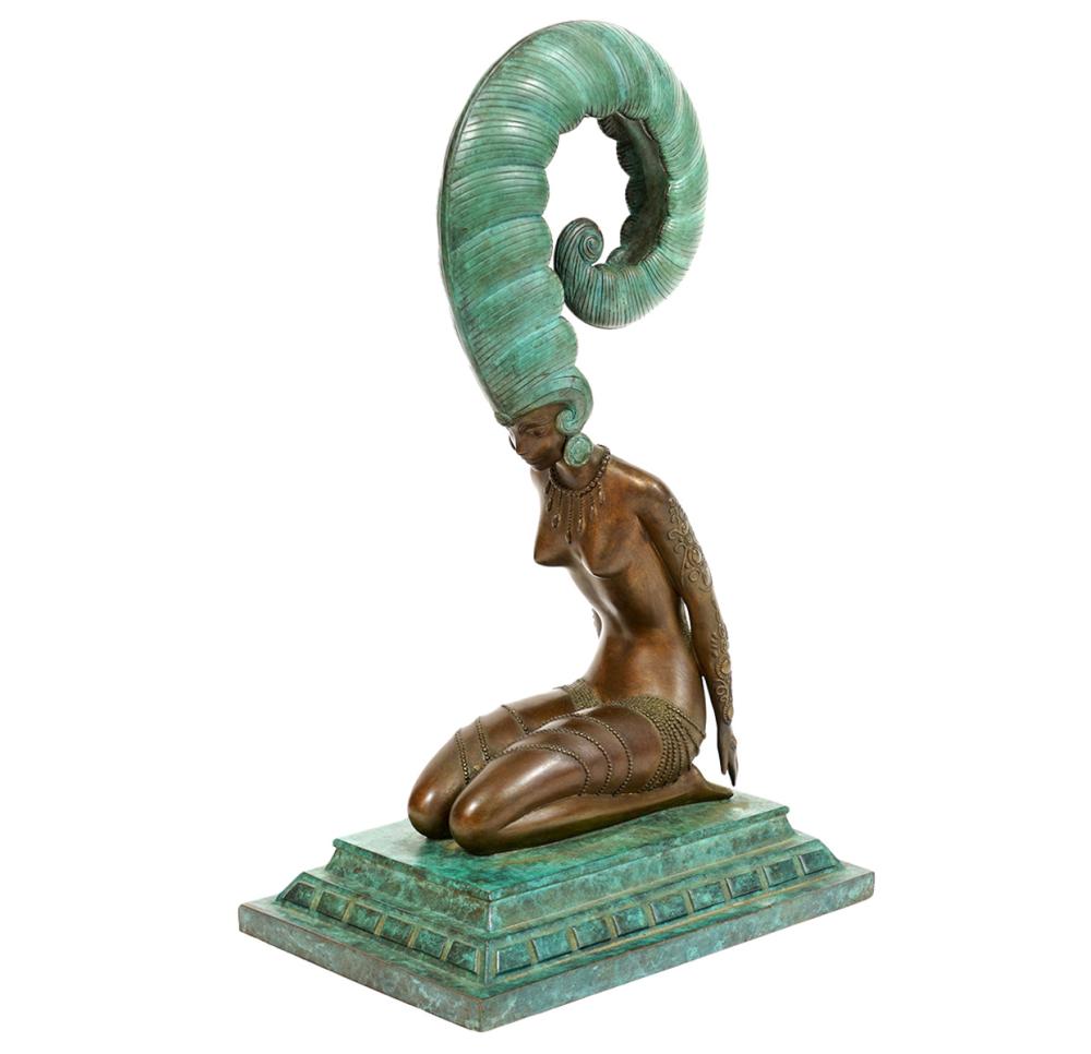 ERTE 'LA PLUME' BRONZE FIGURERomain