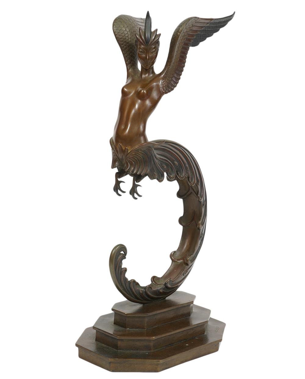 ERTE BRONZE 'FIREBIRD' BRONZE FIGURERomain