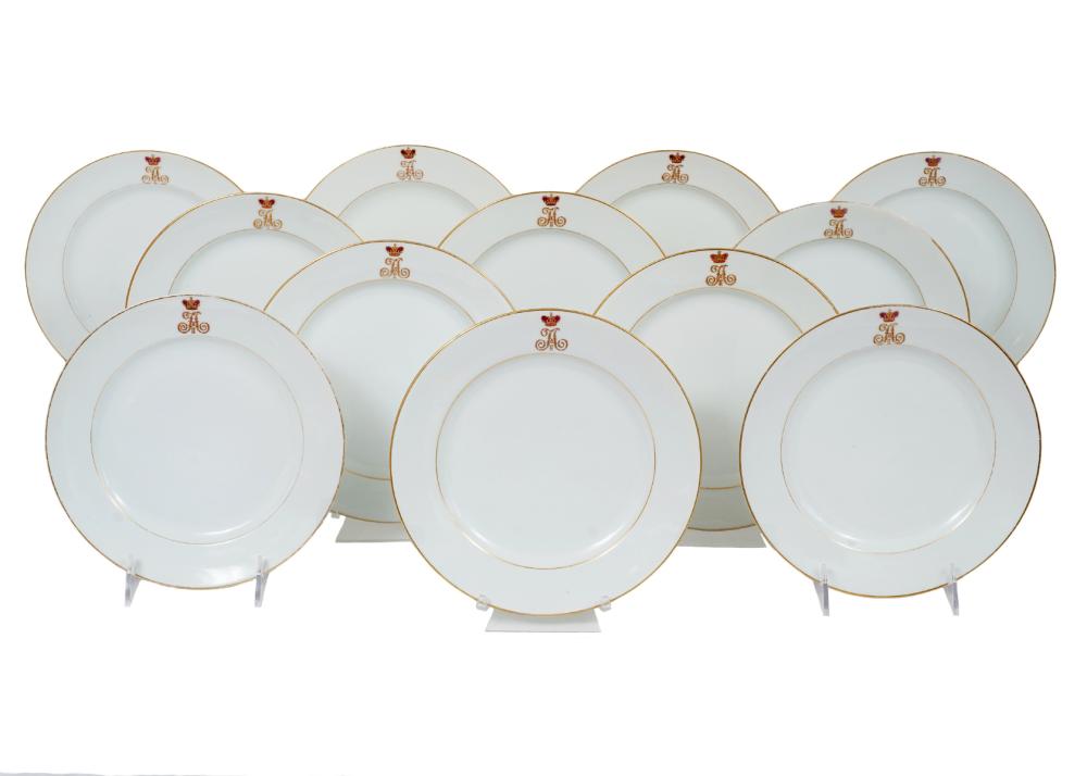 12 PLATES RUSSIAN IMPERIAL FACTORY