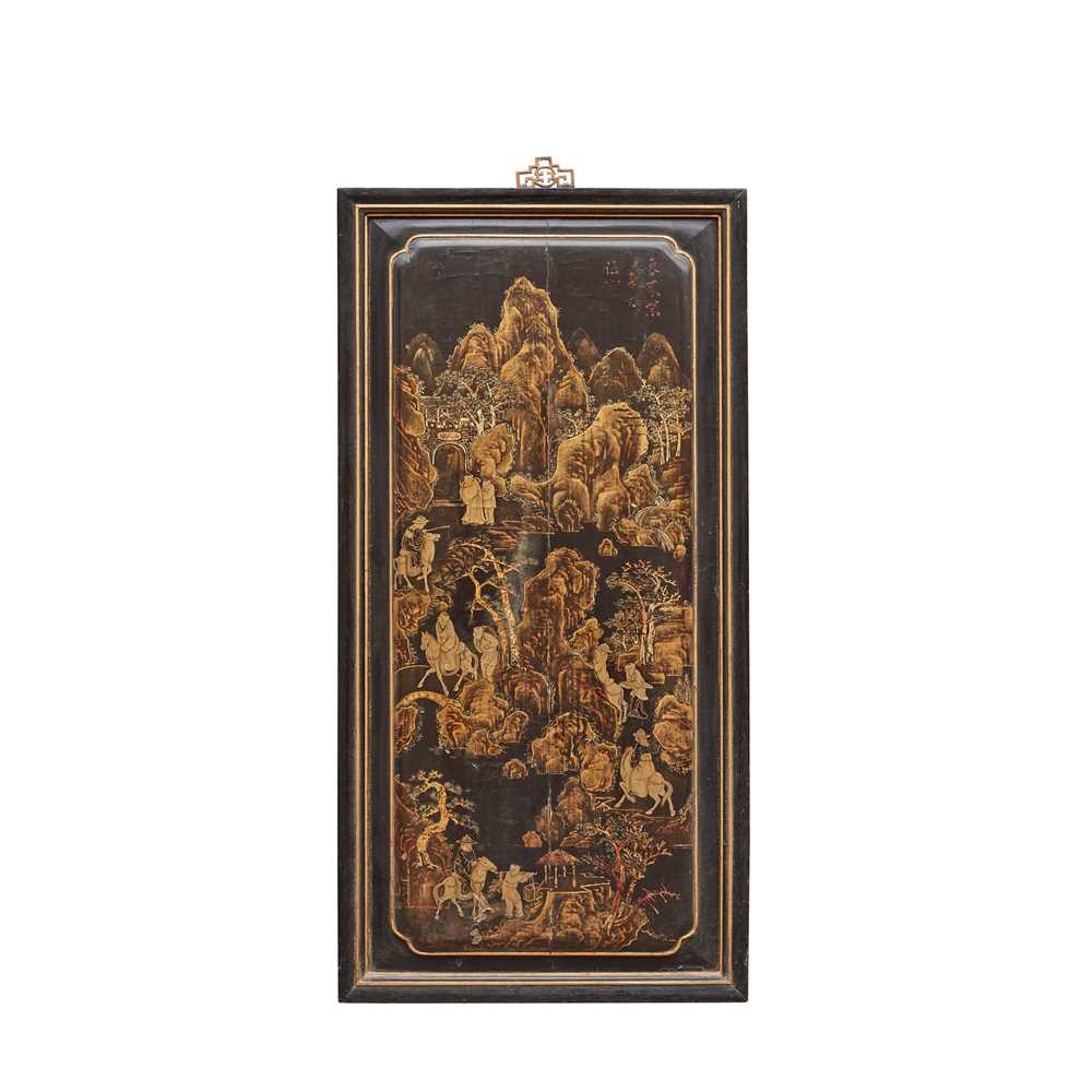 BLACK LACQUER AND GILT-DECORATED