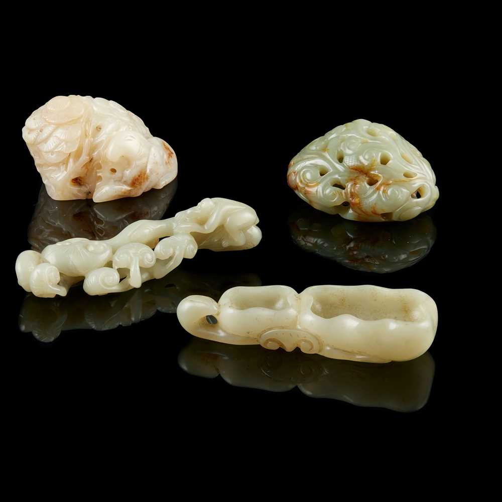 GROUP OF FOUR JADE CARVINGS
19TH-20TH