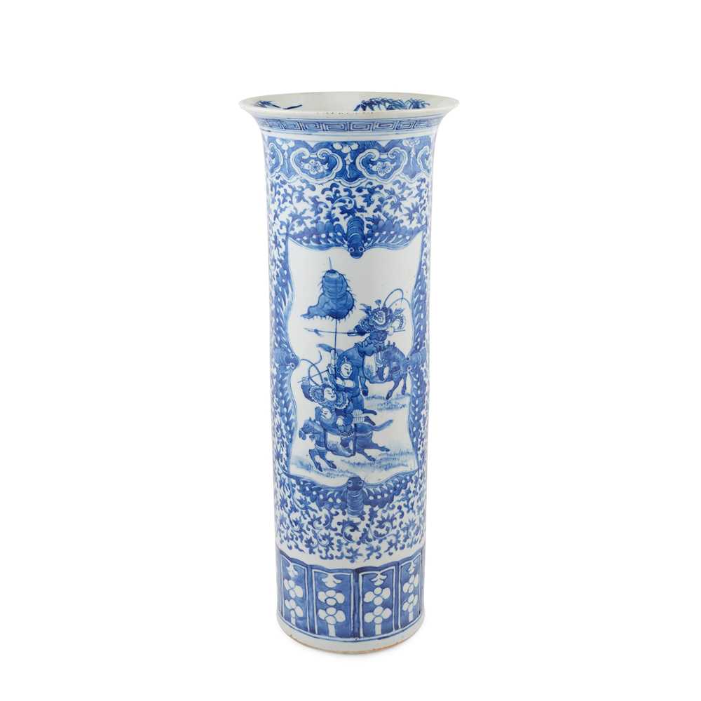 BLUE AND WHITE 'EQUESTRIAN' STICK-STAND
QING