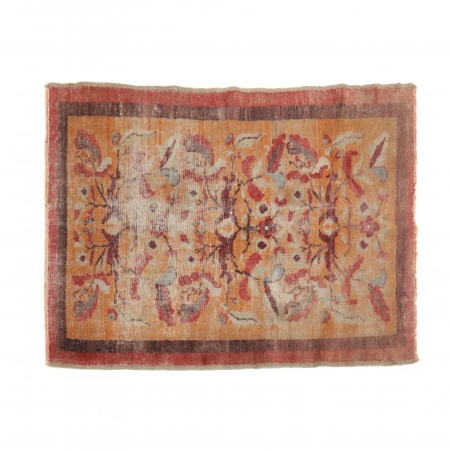 ORIENTAL WOOL AREA RUG Orange field