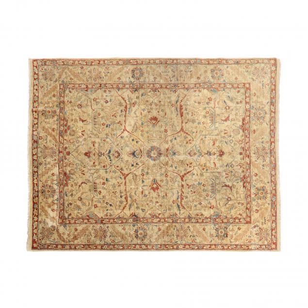 OUSHAK RUG Gold field with blue
