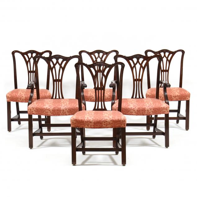 SET OF SIX CHIPPENDALE STYLE MAHOGANY