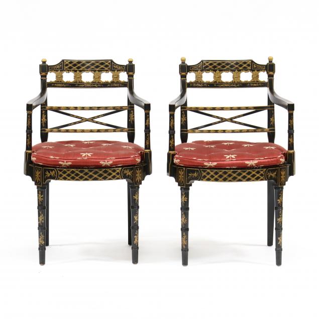 PAIR OF REGENCY STYLE EBONIZED 2d0b6a