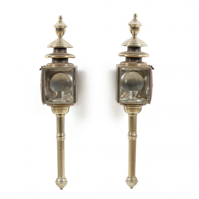 PAIR OF ANTIQUE ENGLISH COACH SCONCES