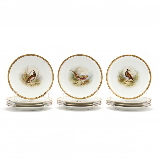 SET OF TWELVE LIMOGES ORNITHOLOGICAL 2d0c24