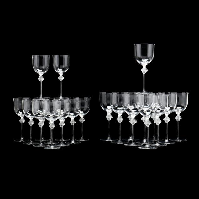 (24) LALIQUE CRYSTAL, ROXANE STEMS