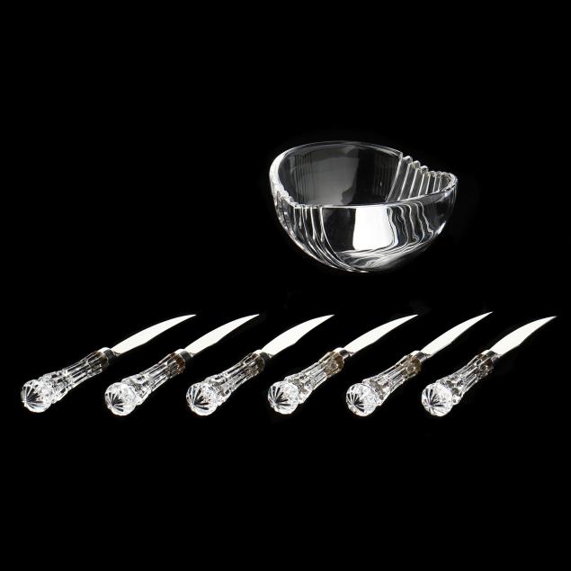 SIX WATERFORD CRYSTAL KNIVES AND 2d0c42