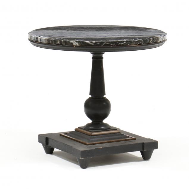 DESIGNER MARBLE TOP PEDESTAL TABLE