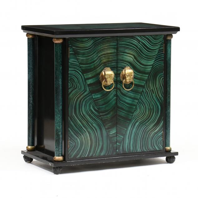 HOLLYWOOD REGENCY STYLE FAUX MALACHITE 2d0c7d