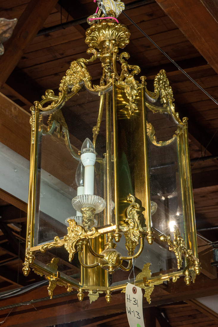 A CONTINENTAL GILT FOYER LANTERN 2d0edb