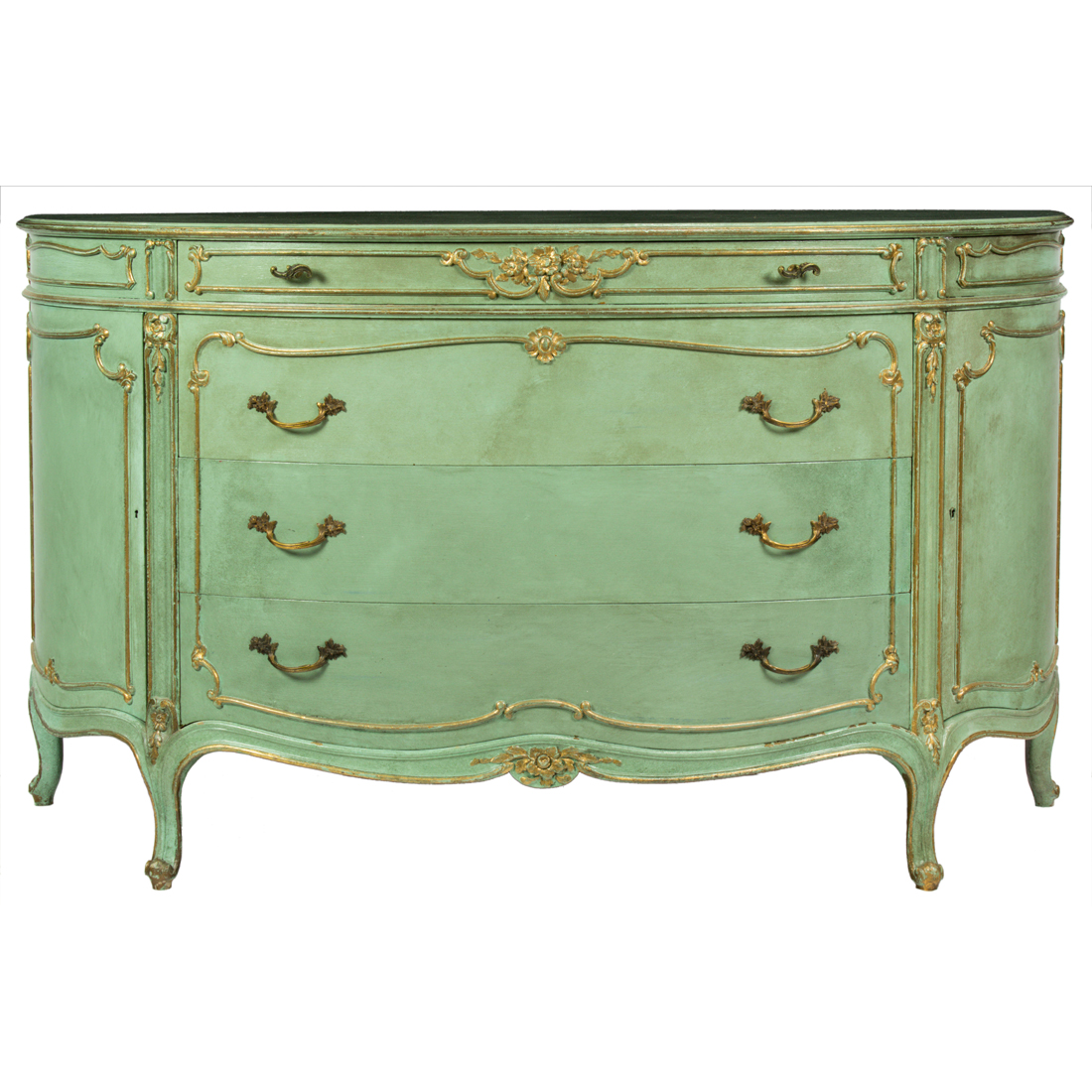 A LOUIS XVI STYLE GREEN PAINTED 2d0f62