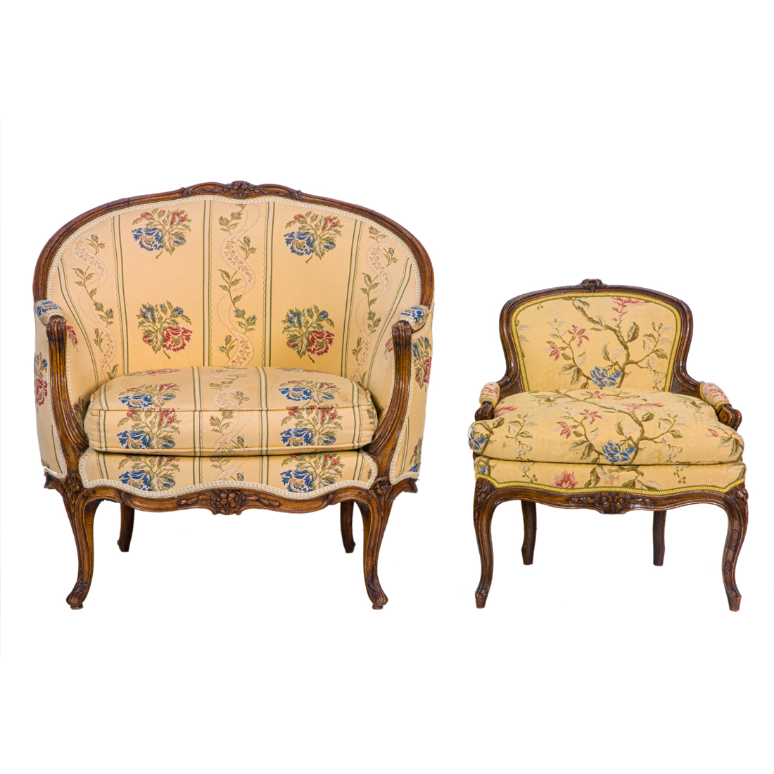 (LOT OF 2) LOUIS XV STYLE CLUB