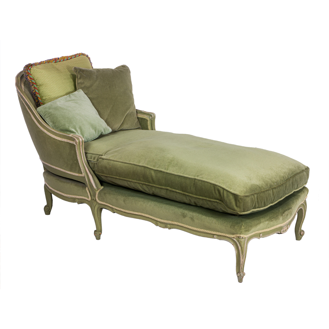LOUIS XV STYLE PAINTED WOOD CHAISE
