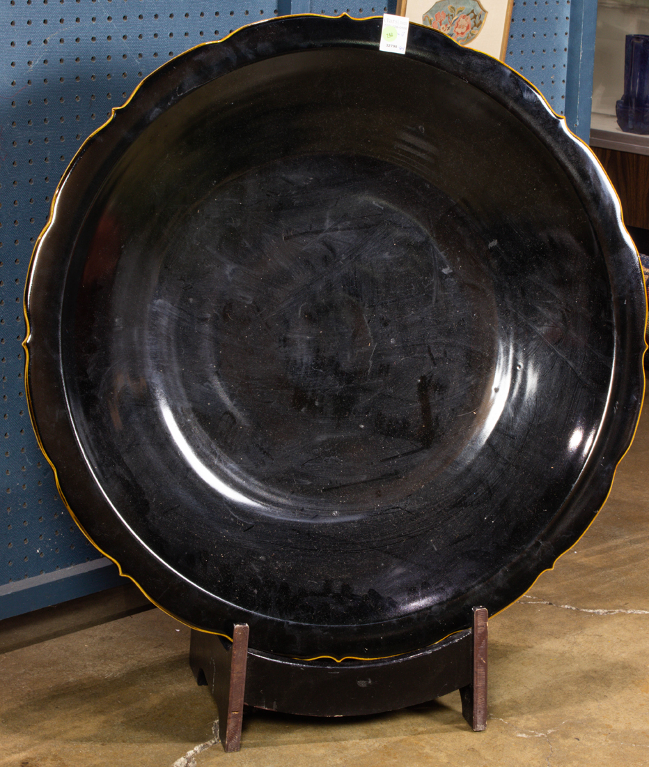 CHINESE MIRROR BLACK GLAZED CHARGER