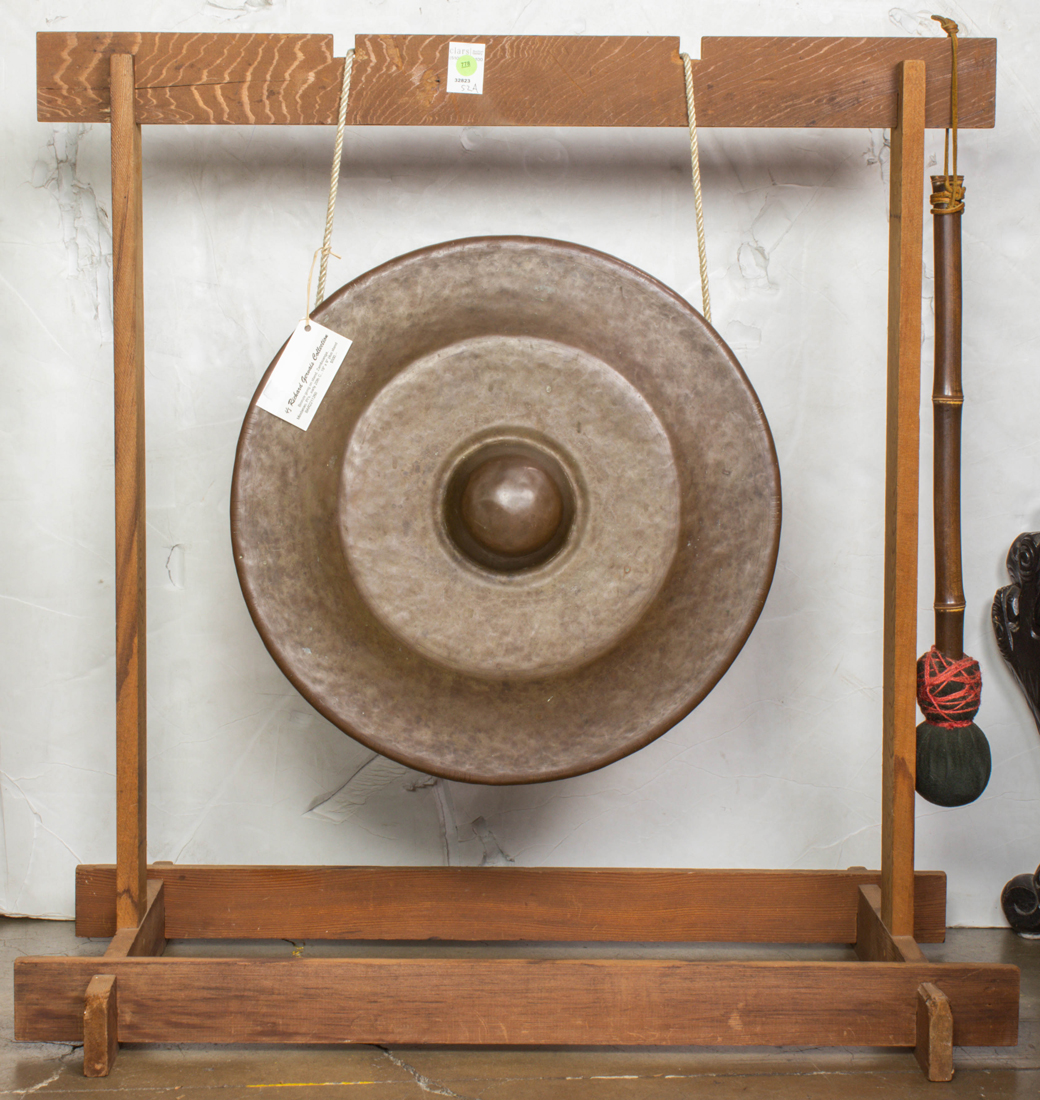 SOUTHEAST ASIAN BRONZE GONG AND