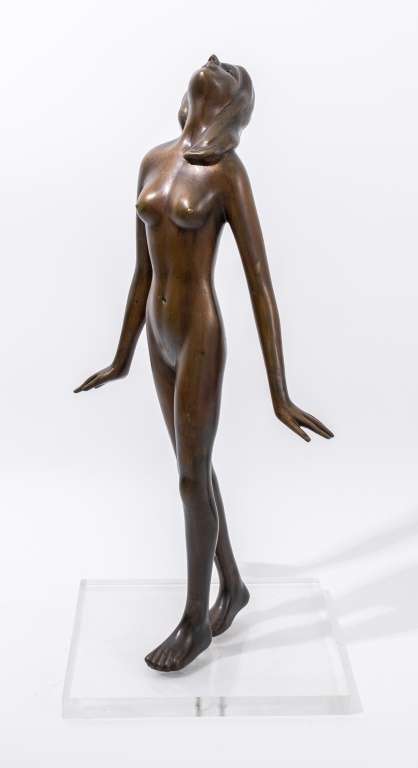 VICTOR SALMONES FEMALE FIGURE BRONZE 2d10ac