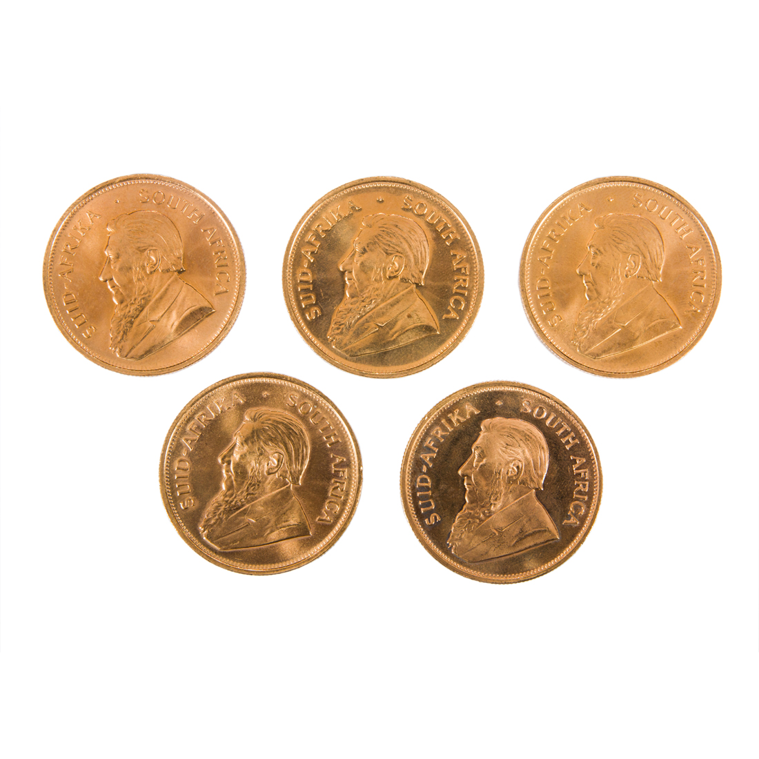 (LOT OF 5) 1976 SOUTH AFRICAN GOLD