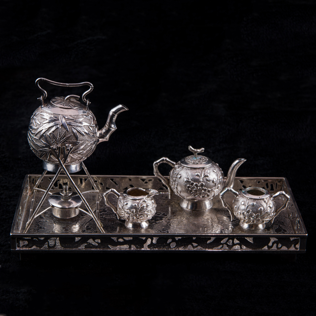 A (5 PC) CHINESE EXPORT STERLING MINIATURE