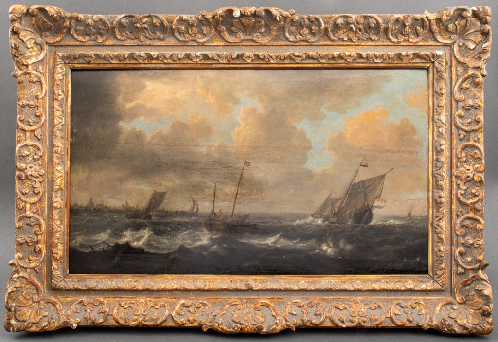 DUTCH SCHOOL MARINE SEASCAPE OIL ON