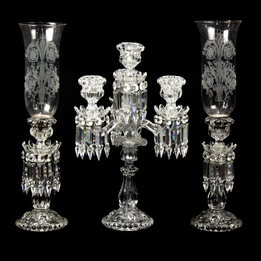 A BACCARAT MOLDED GLASS ASSEMBLED 2d1212