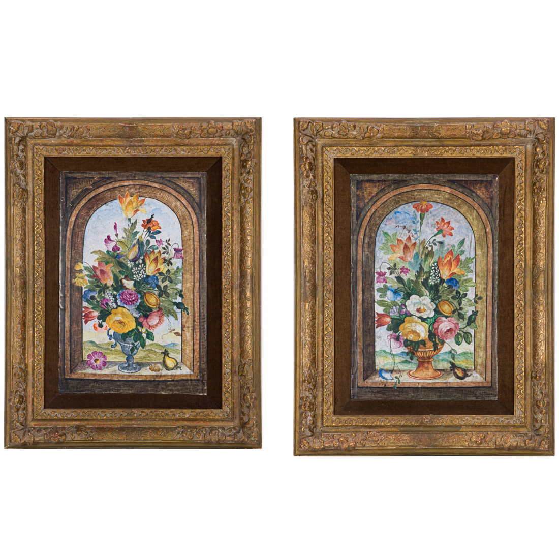 A PAIR OF ITALIAN POLYCHROME PAINTED 2d1231
