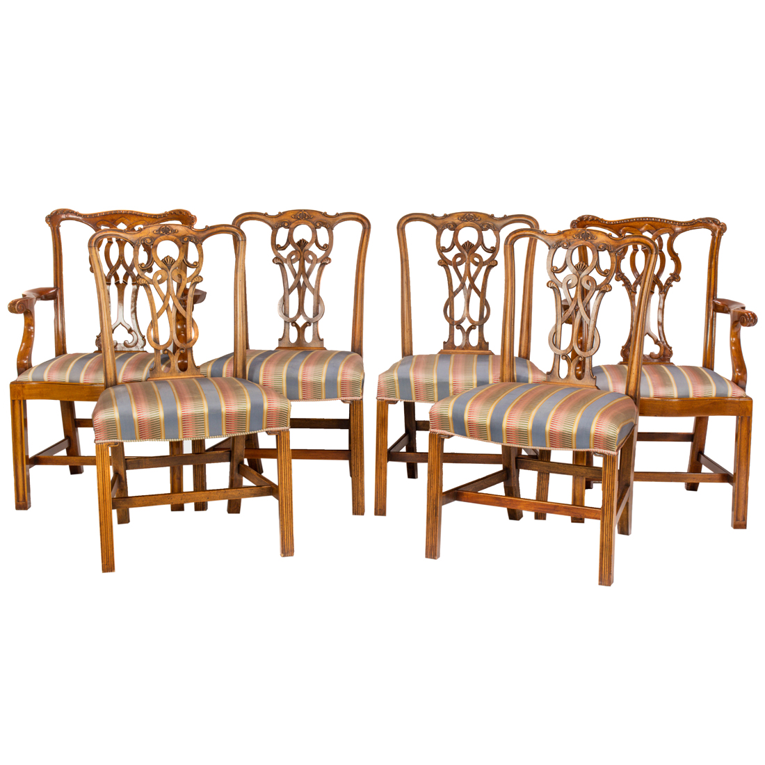  LOT OF 6 CHIPPENDALE STYLE DINING 2d1252