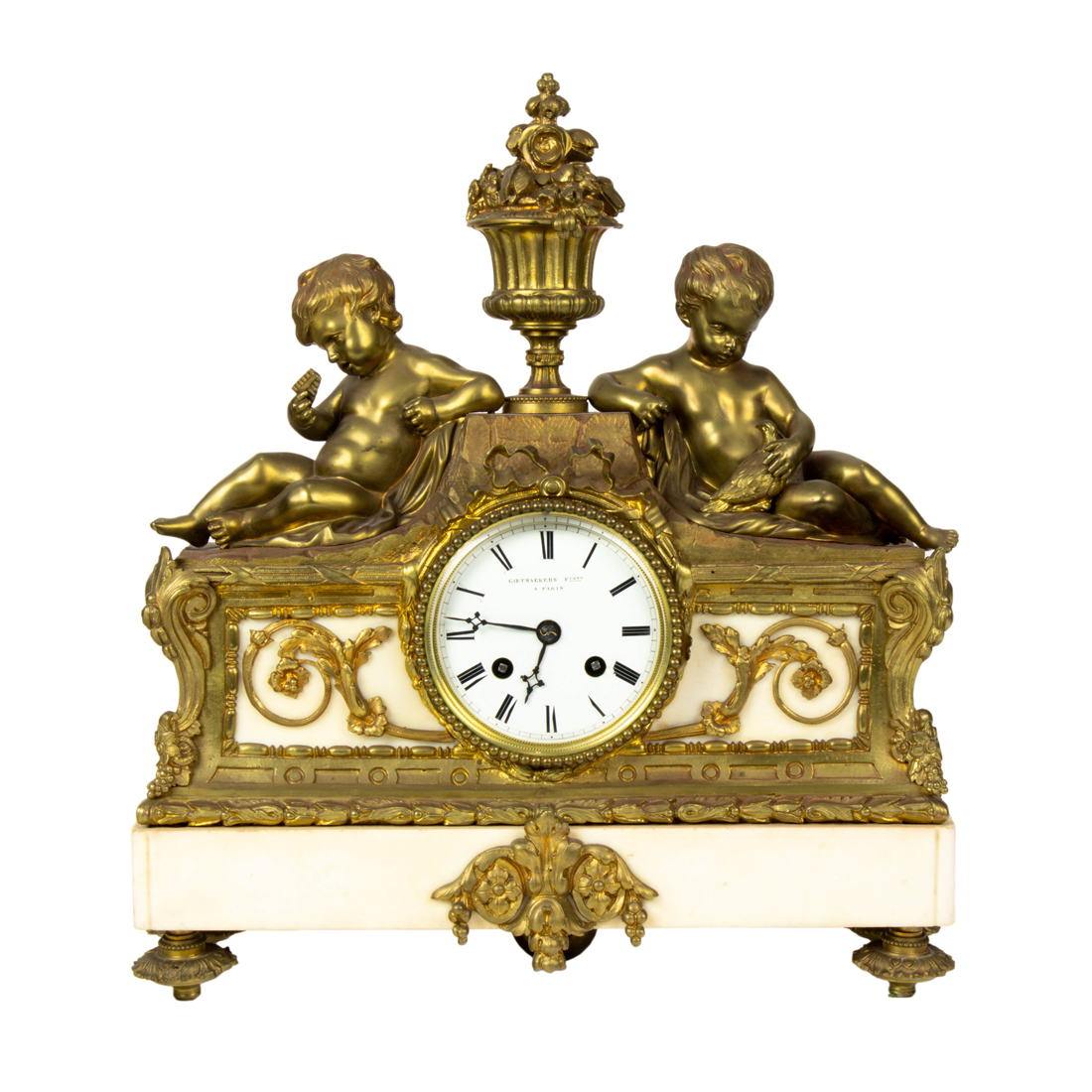 A FRENCH GILT BRONZE AND MARBLE 2d1276