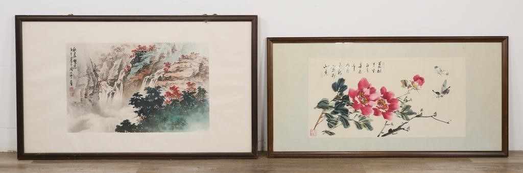 2 CHINESE PAINTINGS ON SILK2 hand