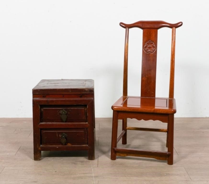 DIMINUTIVE CHINESE CHAIR AND NIGHTSTANDDiminutive 2d4057