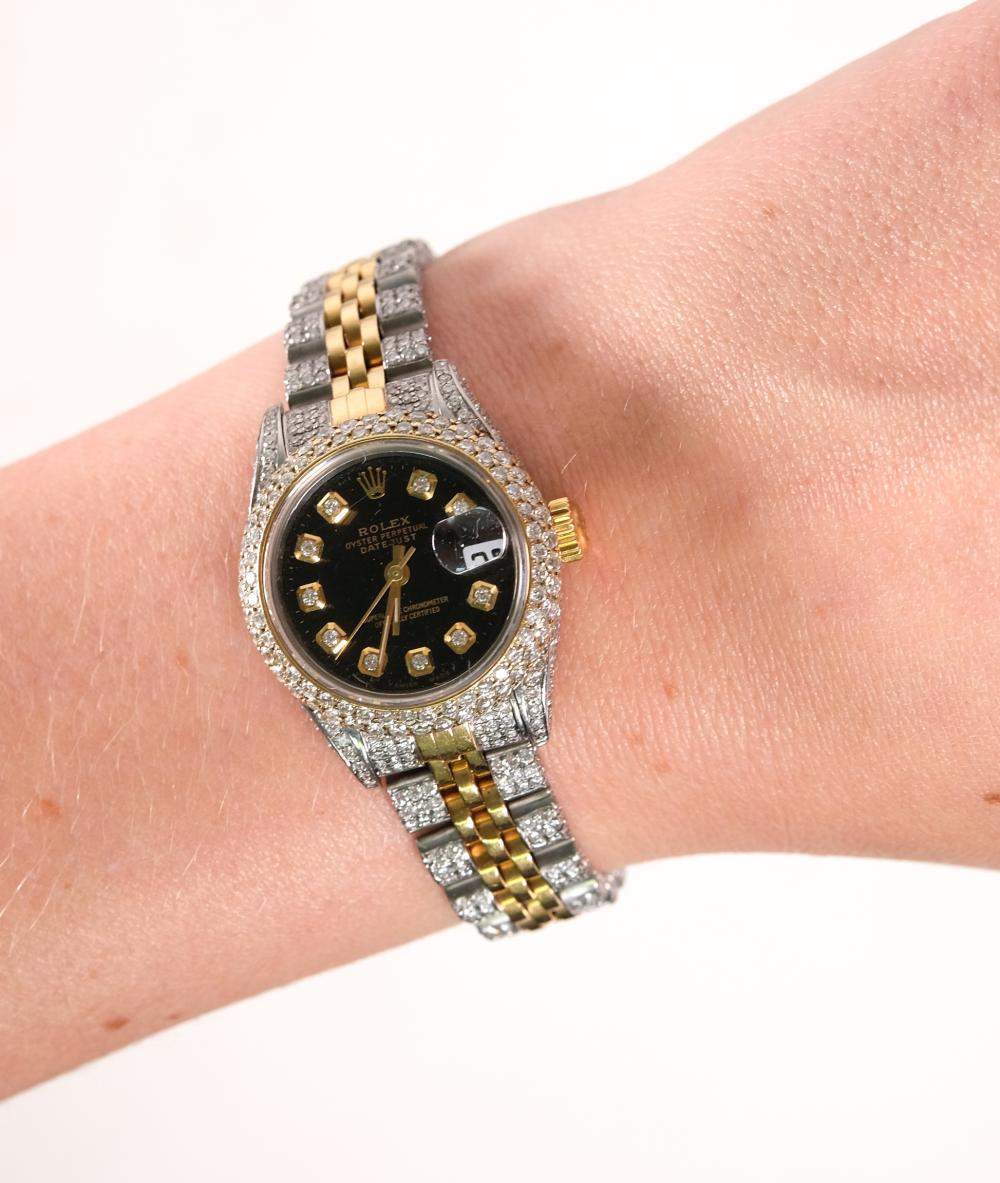 ROLEX DATEJUST 18K & DIAMOND LADIES