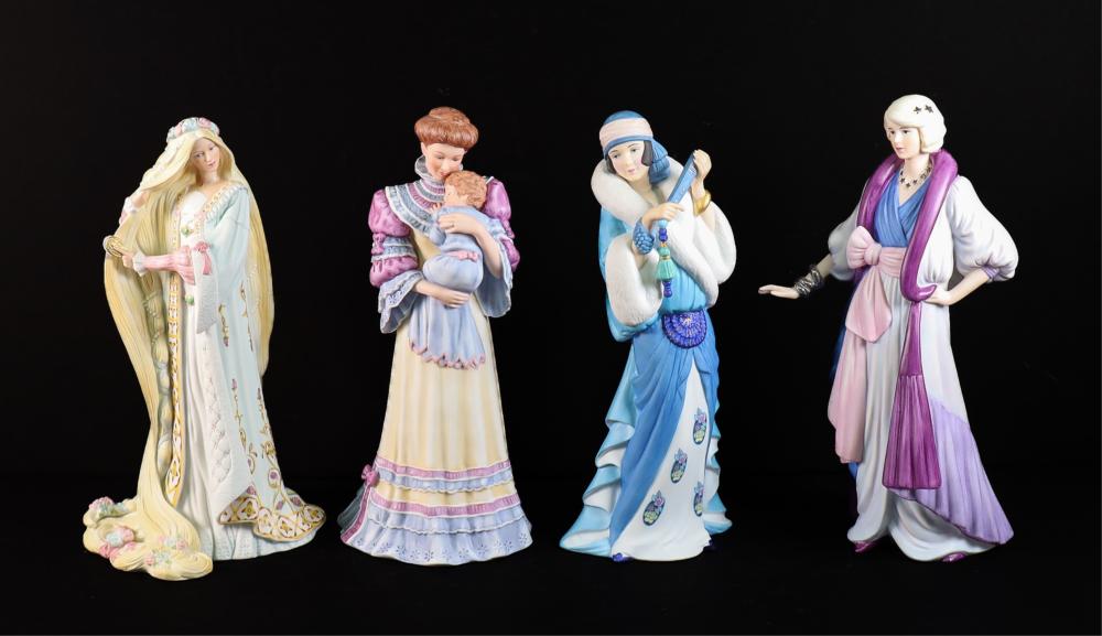 GROUP, FOUR LENOX PORCELAIN FIGURINESGroup