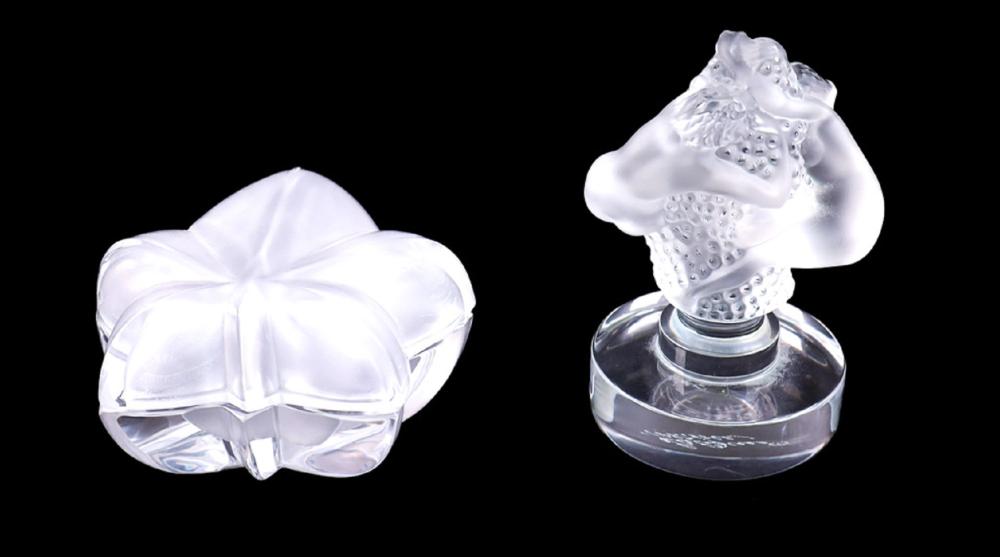 2 FRENCH CRYSTAL TABLE ORNAMENTS 2d4381