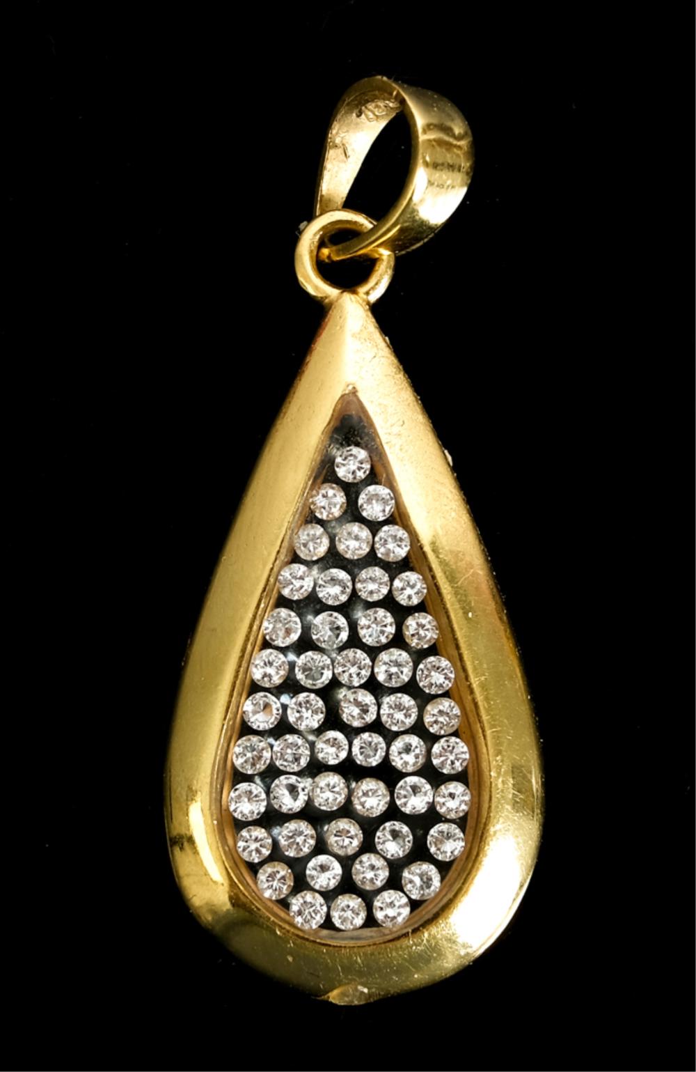 18K YELLOW GOLD & DIAMOND TEARDROP