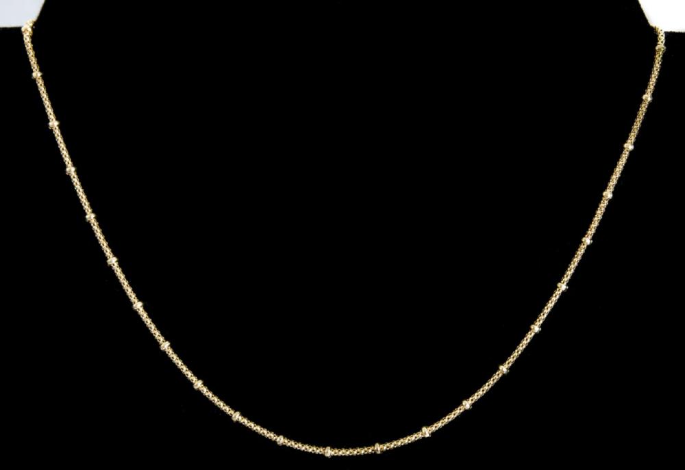 14K YELLOW GOLD BEADED BALL CHAIN 2d455b