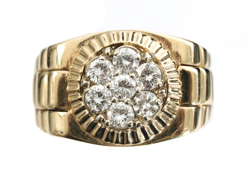 14K YELLOW GOLD DIAMOND MEN'S RING