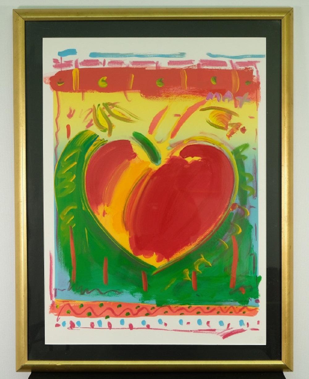 PETER MAX HEART ENHANCED SERIGRAPH