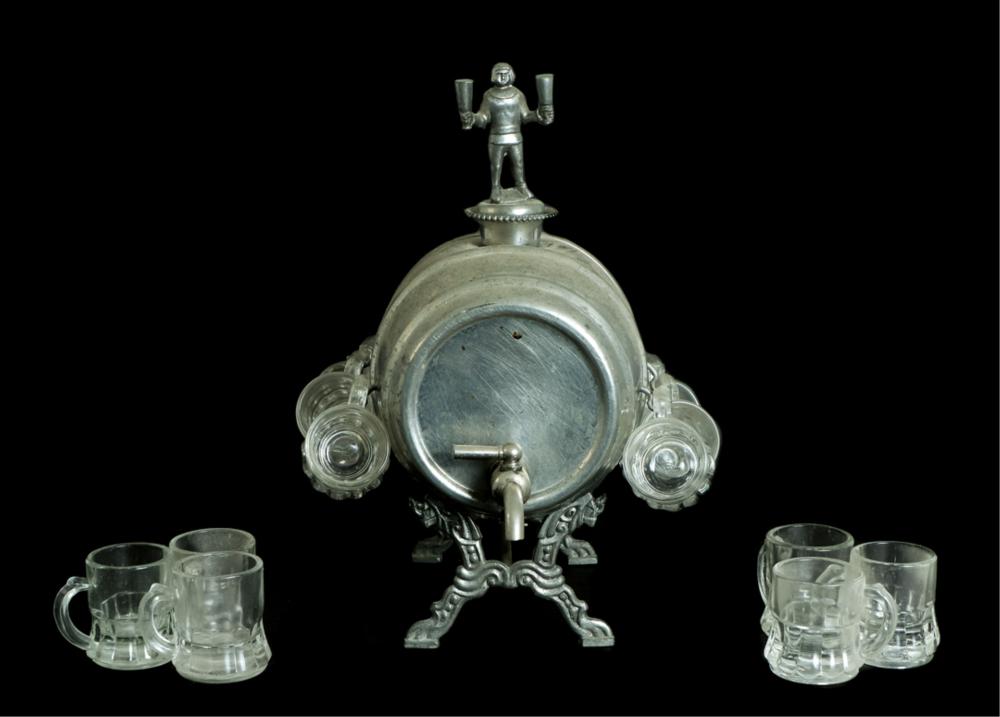 VINTAGE FIGURAL SILVER WHISKEY