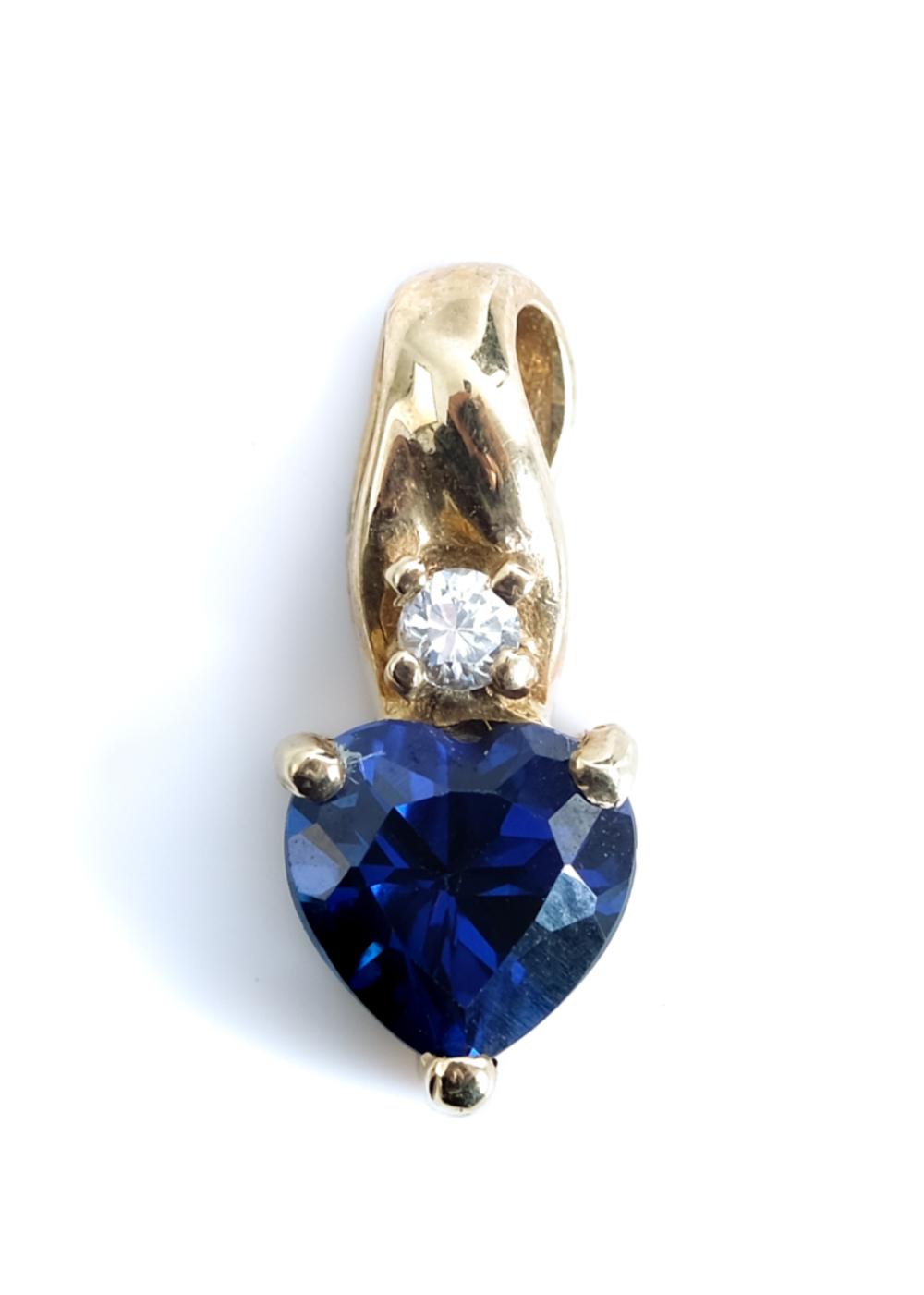 10K YELLOW GOLD SAPPHIRE & DIAMOND