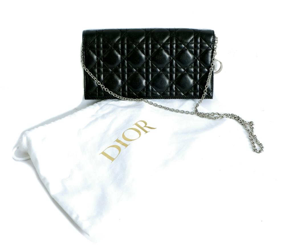 DIOR BLACK CANNAGE CLUTCH W CHAINBlack 2d45fe