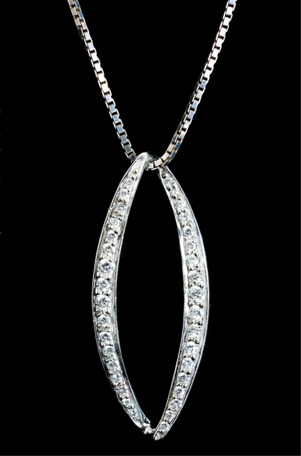 18K WG & STERLING DIAMOND PENDANT